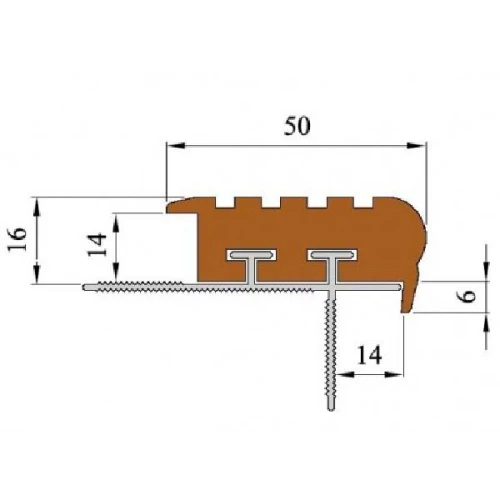 Противоскользящая вставка в профиль 