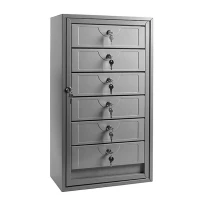 Почтовый ящик антивандальный в подъезд ПЯ-6АВ 6-ти секционный RAL 7035