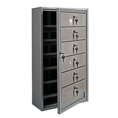 Почтовый ящик антивандальный в подъезд ПЯ-6АВ 6-ти секционный RAL 7035