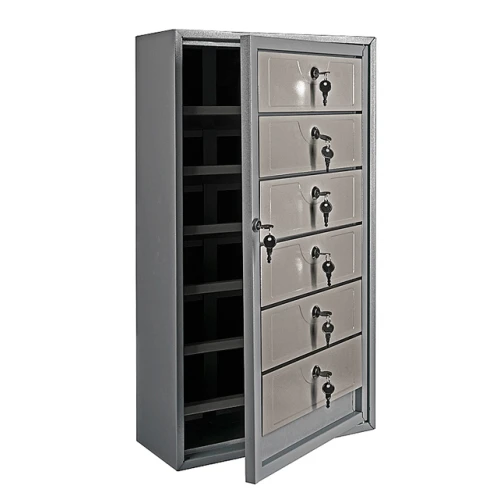 Почтовый ящик антивандальный в подъезд ПЯ-6АВ 6-ти секционный RAL 7035