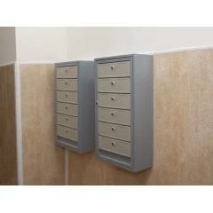 Почтовый ящик антивандальный в подъезд ПЯ-6АВ 6-ти секционный RAL 7035