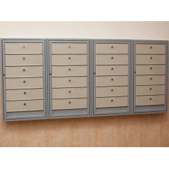 Почтовый ящик антивандальный в подъезд ПЯ-6АВ 6-ти секционный RAL 7035