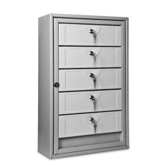 Почтовый ящик антивандальный в подъезд ПЯ-5АВ 5-ти секционный RAL 7035