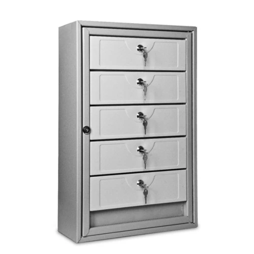 Почтовый ящик антивандальный в подъезд ПЯ-5АВ 5-ти секционный RAL 7035