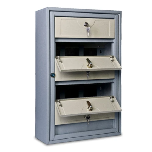 Почтовый ящик антивандальный в подъезд ПЯ-5АВ 5-ти секционный RAL 7035