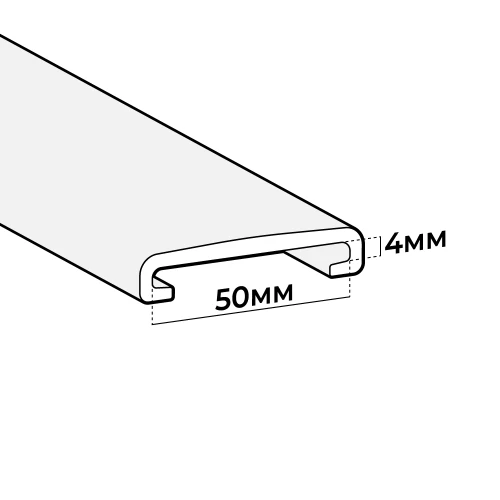 Поручень ПВХ для перил 50x4 мм, цвет под заказ, 21 м