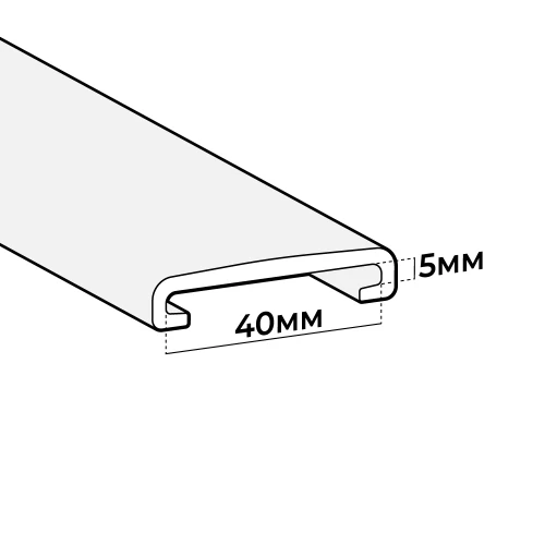 Поручень ПВХ для перил 40x5 мм, цвет под заказ, 21 м