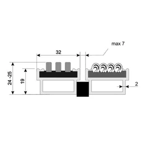 Придверная грязезащитная решетка Алса МАХ щетка+текстиль