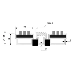 Придверная грязезащитная решетка Алса МАХ щетка+скребок