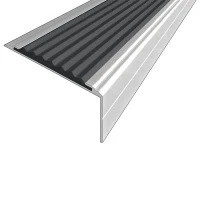 Противоскользящий алюминиевый угол-порог Премиум 50 мм 1 м чёрный