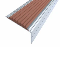 Противоскользящий алюминиевый угол-порог Премиум 50 мм 1 м коричневый
