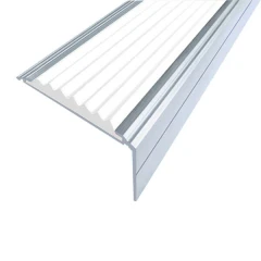 Противоскользящий алюминиевый угол-порог Премиум 50 мм 3 м белый