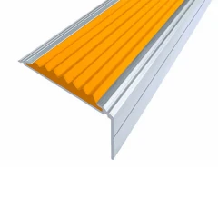 Противоскользящий алюминиевый угол-порог Премиум 50 мм 1 м оранжевый