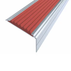 Противоскользящий алюминиевый угол-порог Премиум 50 мм 1 м красный