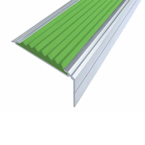 Противоскользящий алюминиевый угол-порог Премиум 50 мм 1 м зелёный