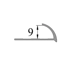 Алюминиевый профиль для внешнего полукруглого угла УВП-09-ЧМ черный/матовый