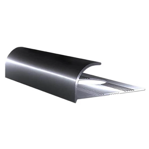 Алюминиевый профиль для внешнего угла в четверть круга УВЧ-09-ЧГ черный/глянцевый