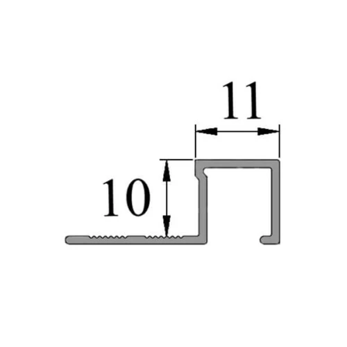 Алюминиевый профиль для П-образной окантовки П-10-10-ЗМ золото/матовый