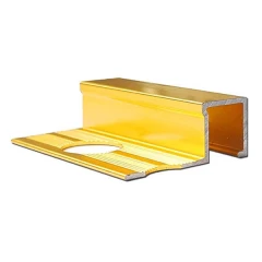 Алюминиевый профиль для П-образной окантовки П-10-10-ЗГ золото/глянцевый