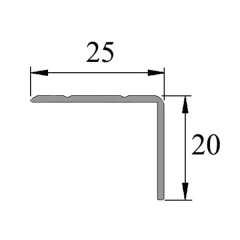 Анодированный алюминиевый угол-порог УП-25-20