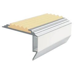 Противоскользящий алюмин.анодирован.угол-порог GlowStep 45х26х6 мм 2 м бежевый, профиль черный