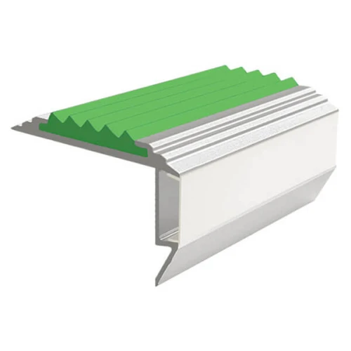 Противоскользящий алюмин.анодирован.угол-порог GlowStep 45х26х6 мм 2 м зеленый, профиль цветной