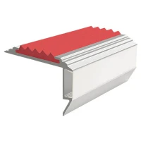 Противоскользящий алюмин.анодирован.угол-порог GlowStep 45х26х6 мм 2 м красный, профиль черный