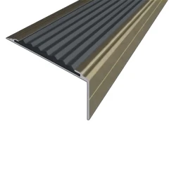 Противоскользящий анодированный алюминиевый угол-порог Премиум 50х7х26 мм 2,0 м черный