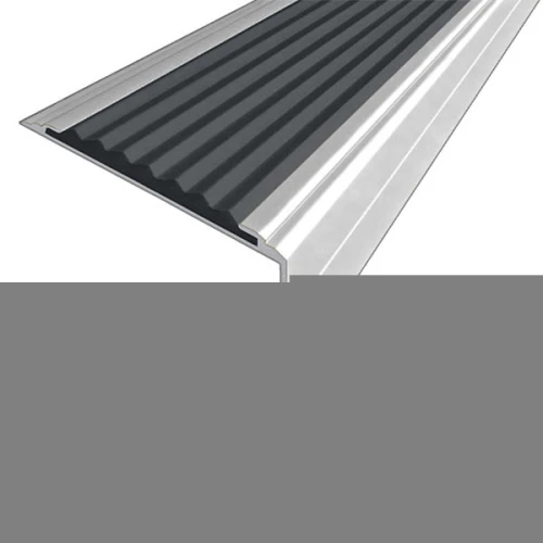 Противоскользящий анодированный алюминиевый угол-порог Премиум 50 мм 3,0 м черный