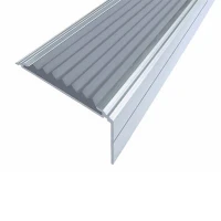 Противоскользящий анодированный алюминиевый угол-порог Премиум 50х7х26 мм 3,0 м серый