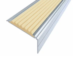 Противоскользящий анодированный алюминиевый угол-порог Премиум 50х7х26 мм 3,0 м бежевый