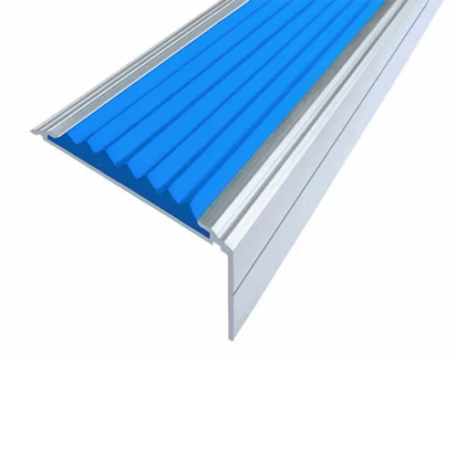 Противоскользящий анодированный алюминиевый угол-порог Премиум 50х7х26 мм 1,5 м синий