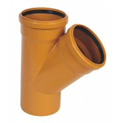 Тройник для трубы наружной канализации 160/160 мм, 45˚