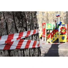 Сигнальная лента из ПЭ для ограждений 75мм х 150м, бело-красный, 24 шт