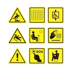 Тактильные пиктограммы 150x150 мм, ПВХ