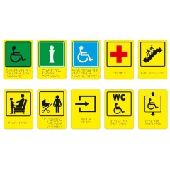 Тактильные пиктограммы со шрифтом Брайля 200x160 мм, композит