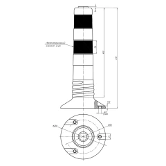 Столбик гибкий парковочный 450 мм, ТПЭ