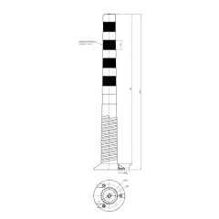 Столбик дорожный гибкий 1000 мм, ТПУ, с комплектом крепления