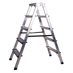 Стремянка алюминиевая двухсторонняя 5 ступеней STAIRS