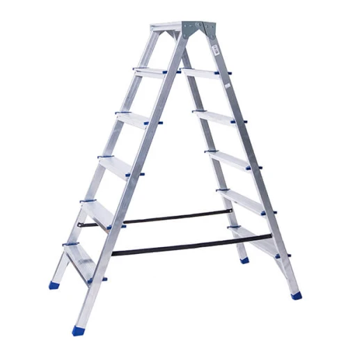 Стремянка алюминиевая двухсторонняя 6 ступеней STAIRS