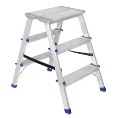 Стремянка алюминиевая двухсторонняя с мини-платформой 3 ступени STAIRS