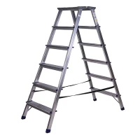 Стремянка алюминиевая двухсторонняя с мини-платформой 6 ступеней STAIRS