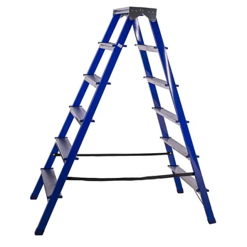 Стремянка стальная двухсторонняя 6 ступеней STAIRS