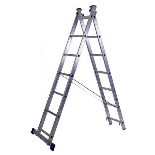 Лестница алюминиевая двухсекционная универсальная усиленная 16 ступеней STAIRS