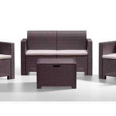 Сундук-столик для подушек Nebraska Rattan 64x64x40 коричневый