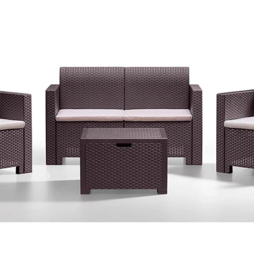 Сундук-столик для подушек Nebraska Rattan 64x64x40 коричневый