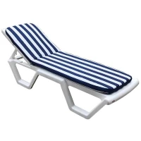 Матрас для шезлонга, синие/белые полоски