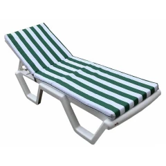 Матрас для шезлонга, зеленые/белые полоски