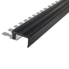 Закладной противоскользящий алюминиевый профиль FlexStep 2,7 м 25 мм/18 мм черный