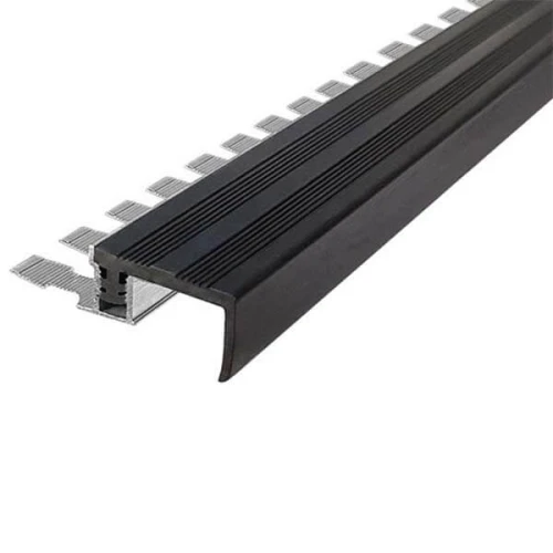 Закладной противоскользящий алюминиевый профиль FlexStep 2,7 м 25 мм/18 мм черный